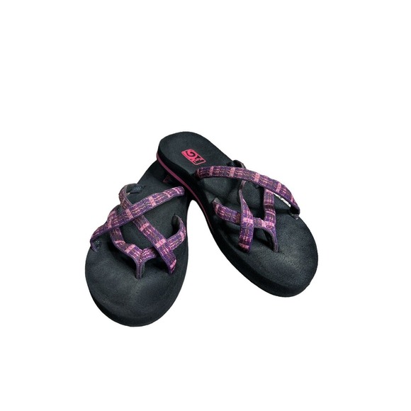 Teva Womens 6‎ Black & Pink Olowahu Mush Sandals Flip Flops SOLD - Picture 1 of 6